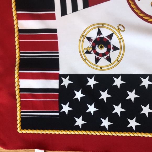 Vtg ITALIAN Square  Scarf. Excellent  Nautical Themed  accent to your wardrobe - Picture 7 of 15